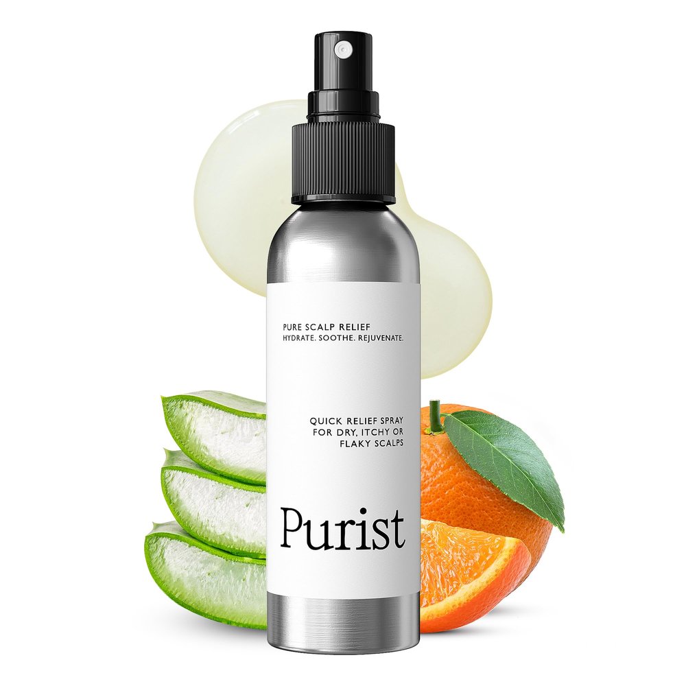 Purist Dandruff Spray  Leave-In Itchy, Dry Scalp Treatment  Hydrating, Lightweight, Soothing Scalp Moisturizer  Scalp Care Spray for Dryness, Dandruff, Flaky Scalp  Non-Greasy and Quick Relief