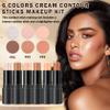 CAHIUYOA 6-Color Cream Contour & Highlighter Makeup Kit, Bronzer & Highlighter Stick for Beginner, Long-Lasting Waterproof Face Makeup view 2