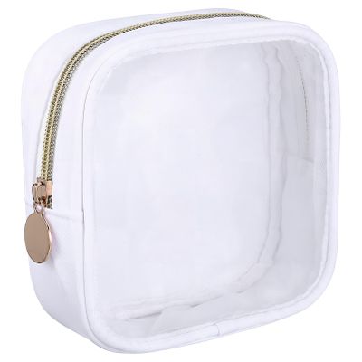 Ipetboom Mini Travel Makeup Bag Clear Front Portable Zippered Cosmetics Pouch for Toiletries Compact Organizer for Travel Daily Use for Easy Access to Makeup Essentials