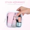 Ipetboom Mini Travel Makeup Bag Clear Front Portable Zippered Cosmetics Pouch for Toiletries Compact Organizer for Travel Daily Use for Easy Access to Makeup Essentials view 3