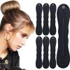 10PCS Hair Bun Maker for Women Black Bun Maker for Hair Flexible Messy Bun Maker Lazy Hair Curler Bun Clips Bun Hair Pieces view 1