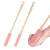 2 Pack Toe Cleaning Brush 15.7" Long Handle Soft Rubber Toe Scrubber Brush Portable Foot Brushes Feet Cleaner Scrub in Shower Foot Lotion Applicator for Seniors Elderly Men Women (Pink) view 1