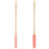 2 Pcs Toe Gap Cleaning Brush, Foot Back Scrubber in Shower, Long Handle Foot Brush, Foot Scrubber for Shower, No Bending to Remove The Dead Skin of The Feet, Exfoliating Brush for Men and Women (Pink) view 1