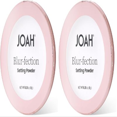 JOAH Blur-Fection Setting Powder, Weightless, Translucent Powder, All Skin Types and Tones, Sheer Shine-Free Finish, Convenient Compact Packaging, Net Wt. 0.28 Oz. (8g) (Pack of 2)