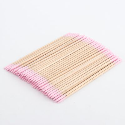 500pcs Disposable Micro Applicators Brush,Cotton Swabs Pointed Tip, Tattoo Permanent Supplies, Makeup Cosmetic Applicator Sticks (Pink, Long -double head)
