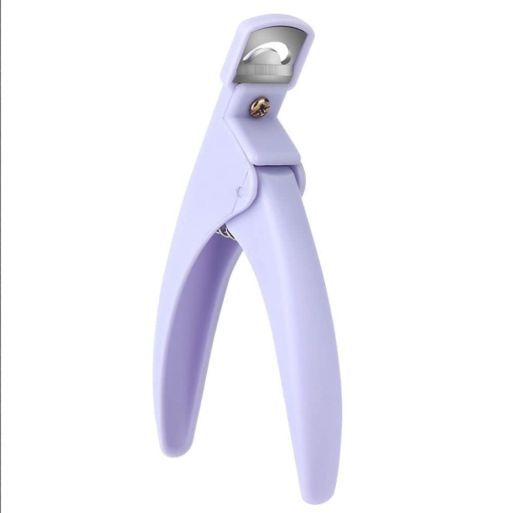 1 PC Pink Nail Tips Cutter Nail Art Clipper Nail Edge Cutter U-Shaped Manicure Pedicure Nail Scissors Trimmer Professional Nail Art Tools