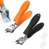 2pcs Slanted Nail Clippers - No Splash Nail Trimmer for Men - Wide Jaw Opening Slanted Long Handle No Splash Fingernail Clippers for Seniors Adult Women - Curved Toenail Clippers view 1