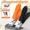2pcs Slanted Nail Clippers - No Splash Nail Trimmer for Men - Wide Jaw Opening Slanted Long Handle No Splash Fingernail Clippers for Seniors Adult Women - Curved Toenail Clippers view 4