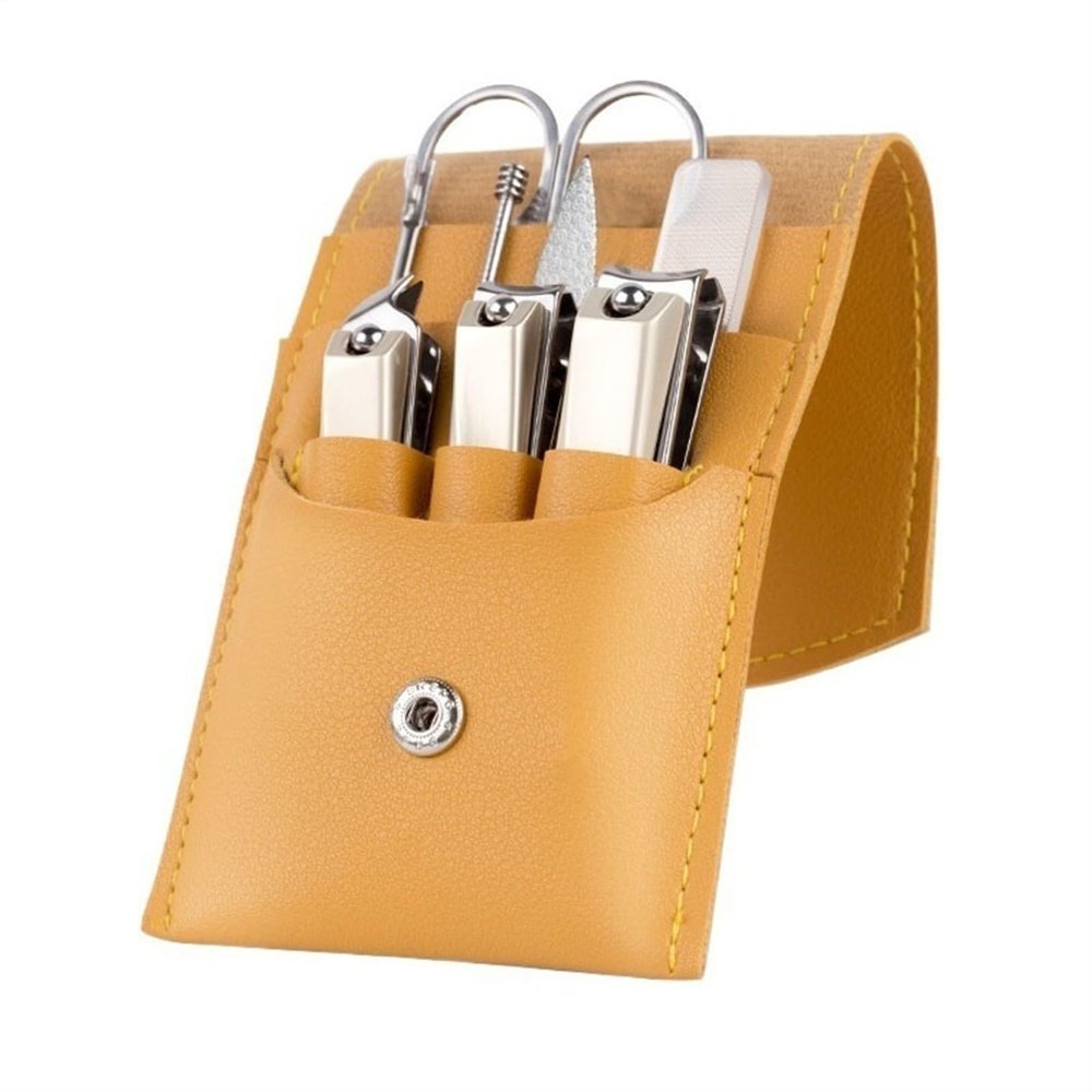 A1DFDFGOQSFG Nail Clippers Kit Manicure Set, 8 Pcs Nail Clippers Manicure Kit, Stainless Steel Travel Nail Care Kit, Professional Pedicure Grooming Kit with Portable Leather Case Manicure Set