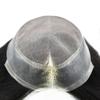 LYRICAL HAIR Toupee for Men Hair System Replacement Monofilament Mens Toupee Fine Mono Clear Poly Skin Mens Human Hair Piece 8"X10" #210 Darkest Brown+10% Gray-110% Light to Medium Density view 4