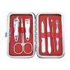 A1DFDFGOQSFG 7 in 1 Manicure Set Carbon Steel Pedicure Kit Nail Scissors Grooming Kit with Leather Travel Case,Deep Blue (Red) view 1