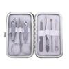A1DFDFGOQSFG 7 in 1 Manicure Set Carbon Steel Pedicure Kit Nail Scissors Grooming Kit with Leather Travel Case,Deep Blue (White) view 1