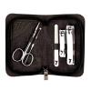 A1DFDFGOQSFG Fingernail Clipper Set Manicure Set 5 in 1 Stainless Steel Pedicure Kit Professional Nail Clippers Nail Care Tools,Grooming Kit with Nose Hair Scissors Black/rown Nail Grooming Kits ( view 1