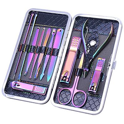 A1DFDFGOQSFG Nail Clippers Kit Beauty Tools Manicure Color Titanium Set Decoration Foot Nail Clipper Nail Clipper Set Box Manicure Set