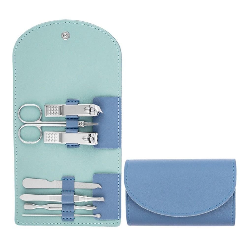 7 Pcs Manicure Set Ear Spoon Stainless Steel Nail Scissors Set Pedicure Scissors Nail Clipper Set Household,05 (8)