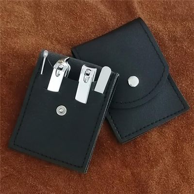 A1DFDFGOQSFG Manicure Pedicure Kit Convenient to Use Manicure Set Sturdy for Travelling Nail File Nail Scissors Clipper,Coffee Silver 4 pcs (Black Silver 4 Pcs)