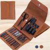 A1DFDFGOQSFG Nail File Nail Scissors Clipper Manicure Pedicure Kit Convenient to Use Manicure Set Sturdy for Travelling,12pcs Black Blue (16 Pcs Black Coffee) view 1