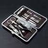 A1DFDFGOQSFG Nail Clippers Kit Professional Nail Art Manicure Tools Set Nails Clipper Scissors Tweezer Knife Manicure Sets Case for Nail Manicure Manicure Set (Color : 12Pcs Brown) (12pcs Brown) view 3