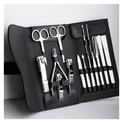 A1DFDFGOQSFG Nail Clippers Kit Nail Scissors Set Tool high-end high-end Finger Clippers Household Hand Pedicure Men's Special Portable case Manicure Set (Size : Silver White Accessories)