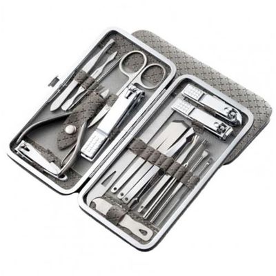 1 Set Manicure Cutters Compact Nail Scissors Tool Stainless Steel Comfortable Case Manicure Kit Pedicure Supplies,P (R)