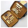 A1DFDFGOQSFG Nail Clippers Kit Manicure Set Men Professional Nail Clippers Pedicure Kit -12 Pieces Stainless Steel Portable Nail Care Tools with Brown Leather Travel Case Manicure Set view 1
