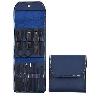 A1DFDFGOQSFG Nail Clippers Kit Rose Gold 16-Piece Nail Clippers and Nail Clippers Set from Stock, Bag Style Nail Tools Manicure Set (Size : Blue12)