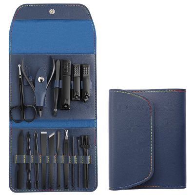 A1DFDFGOQSFG Nail Clippers Kit Nail Scissors Set Tool Cut Finger Pliers Household Hand Pedicure Men's Set Box Manicure Set (Size : Brown16 Sets mdash)