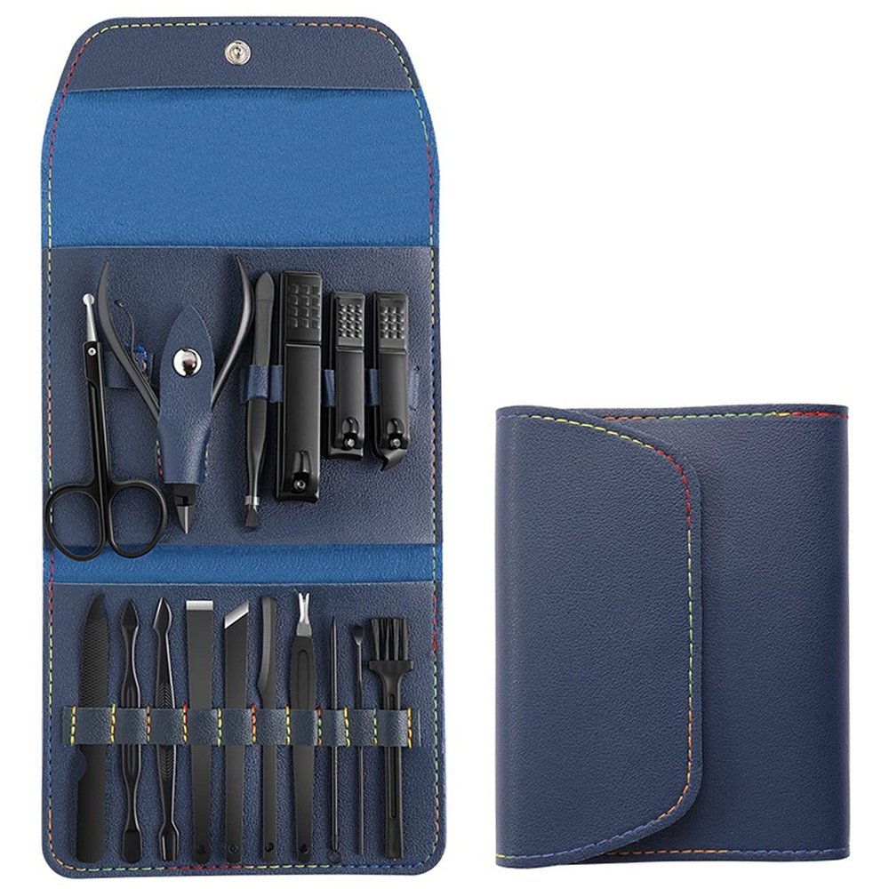 A1DFDFGOQSFG Nail Clippers Kit Nail Scissors Set Tool Cut Finger Pliers Household Hand Pedicure Men's Set Box Manicure Set (Size : Brown16 Sets mdash)