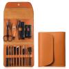 A1DFDFGOQSFG Nail Clippers Kit Nail Scissors Set Tool Cut Finger Pliers Household Hand Pedicure Men's Set Box Manicure Set (Size : Brown16 Sets mdash) view 4
