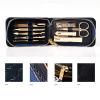 A1DFDFGOQSFG Nail Clippers Kit 9 Pieces Manicure Set Nail Clippers Kit Professional Stainless Steel Nail Care Tools, Portable Fingernail Grooming Kit with Zipper Leather Case Manicure Set view 3