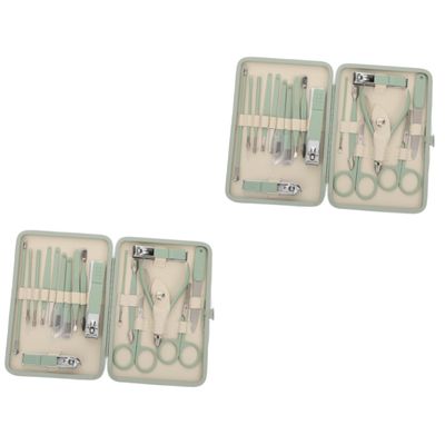 A1DFDFGOQSFG 36 Pcs Green Manicure Set Mens Nose Trimmer Manicure Tool Mens Tools Manicure Grooming Kit Nail Grooming Tools Nail Cutter Portable Stainless Steel Nail Clippers Travel