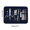 A1DFDFGOQSFG Fingernail Clipper Set Manicure Set 13 in 1 Stainless Steel Professional Grooming Kit Adult Nail Clipper Set Pedicure Kit Nail Care Tools with Blue Leather Travel Case Nail Grooming Kits view 2