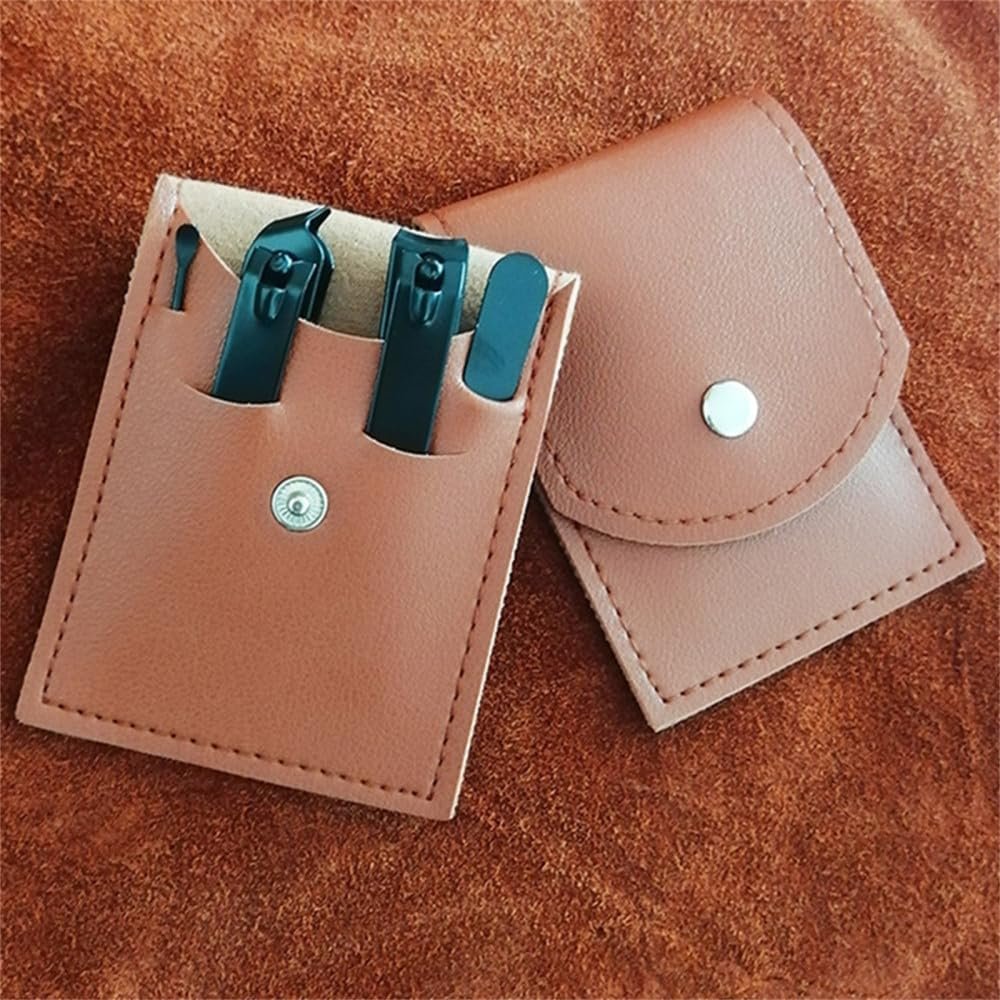 A1DFDFGOQSFG Manicure Pedicure Kit Convenient to Use Manicure Set Sturdy for Travelling Nail File Nail Scissors Clipper,Coffee Silver 4 pcs (Black Coffee b 4 Pcs)