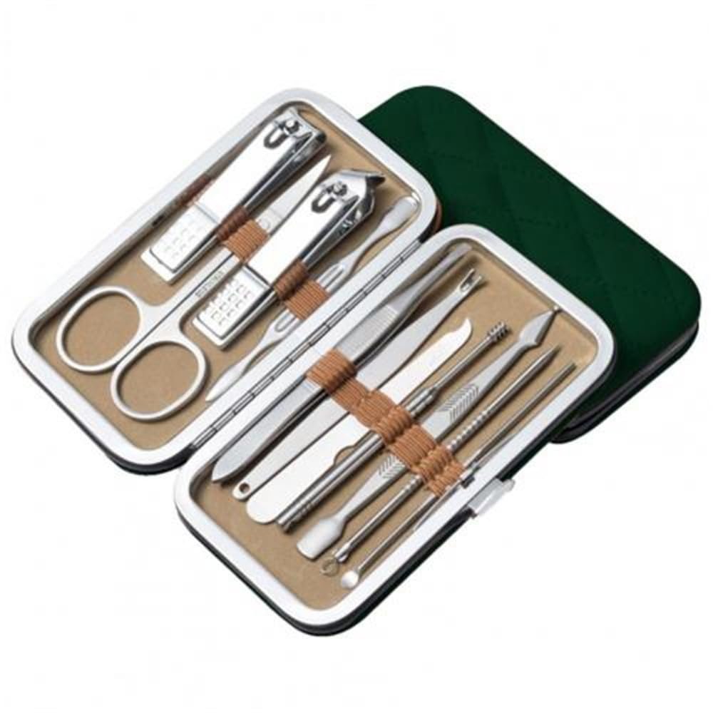 1 Set Manicure Cutters Compact Nail Scissors Tool Stainless Steel Comfortable Case Manicure Kit Pedicure Supplies,P (L)