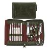 A1DFDFGOQSFG Nail Clippers Kit Manicure Set Professional Pedicure Set Nail Scissors Grooming Kit with Leather Travel Case Pedicure Tools Kit Grooming Kit Manicure Set (Color : Brown) (White) view 1