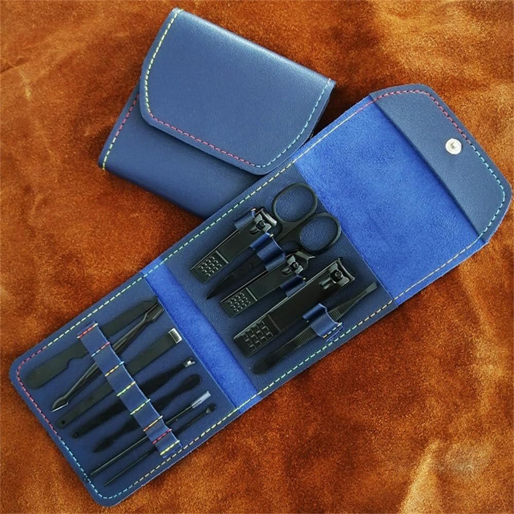 A1DFDFGOQSFG Nail File Nail Scissors Clipper Manicure Pedicure Kit Convenient to Use Manicure Set Sturdy for Travelling,7022E 4 pcs Black (7022b 12 Pcs Blue)