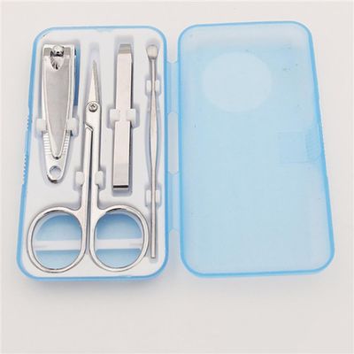 A1DFDFGOQSFG 7pcs Stainless Steel Nail Clippers Set Scissors Suit with Box Trimmer Grooming Manicure Cutter Kits for Nail Tools,Silver,A (Blue A)