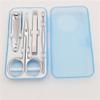 A1DFDFGOQSFG 7pcs Stainless Steel Nail Clippers Set Scissors Suit with Box Trimmer Grooming Manicure Cutter Kits for Nail Tools,Silver,A (Blue A) view 1