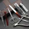 A1DFDFGOQSFG Nail Clippers Kit 9 Pieces Manicure Set, Portable Nail Clippers Kit, Professional Carbon Steel Pedicure Grooming Kit, Nail Care Tools with Travel Leather Case Manicure Set view 3