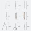 A1DFDFGOQSFG Fingernail Clipper Set Nail Clippers Set Manicure Kit, Professional Pedicure Grooming Kit, 9 Pieces Stainless Steel Nail Care Set with Travel Leather Case for Men Women Nail Grooming K view 2