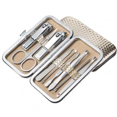 1 Set Manicure Cutters Compact Nail Scissors Tool Stainless Steel Comfortable Case Manicure Kit Pedicure Supplies,P (G)