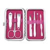 A1DFDFGOQSFG 7 in 1 Manicure Set Carbon Steel Pedicure Kit Nail Scissors Grooming Kit with Leather Travel Case,Deep Blue (Rose Red) view 1