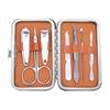 A1DFDFGOQSFG 7 in 1 Manicure Set Carbon Steel Pedicure Kit Nail Scissors Grooming Kit with Leather Travel Case,Deep Blue (Orange) view 1