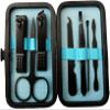 A1DFDFGOQSFG Nail Clippers, Manicure Pedicure Set,Nail Clippers Manicure Set,7pcs Nail Clippers Set Portable Travel Stainless Steel Black Pedicure Scissor Tweezer Manicure Set Kit Nail Tools (Color : view 1