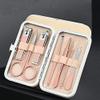 A1DFDFGOQSFG Nail Clippers, Manicure Pedicure Set,Nail Clippers Manicure Set,7pcs Nail Clippers Set Portable Travel Stainless Steel Black Pedicure Scissor Tweezer Manicure Set Kit Nail Tools (Color : view 2