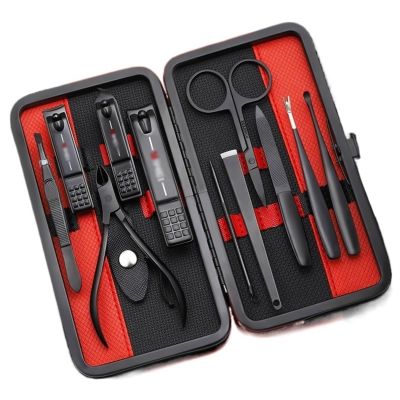 A1DFDFGOQSFG Fingernail Clipper Set Manicure Set, 11 Pieces Nail Clipper Set, Stainless Steel Nail Care Kit Portable Nail Cutter Pedicure Kit with Stylish Leather Case Nail Grooming Kits