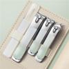 A1DFDFGOQSFG 4pcs Nail File Nail Scissors Clipper Manicure Pedicure Kit Convenient to Use Manicure Set Sturdy for Travelling,Light Green,A (Red A) view 1