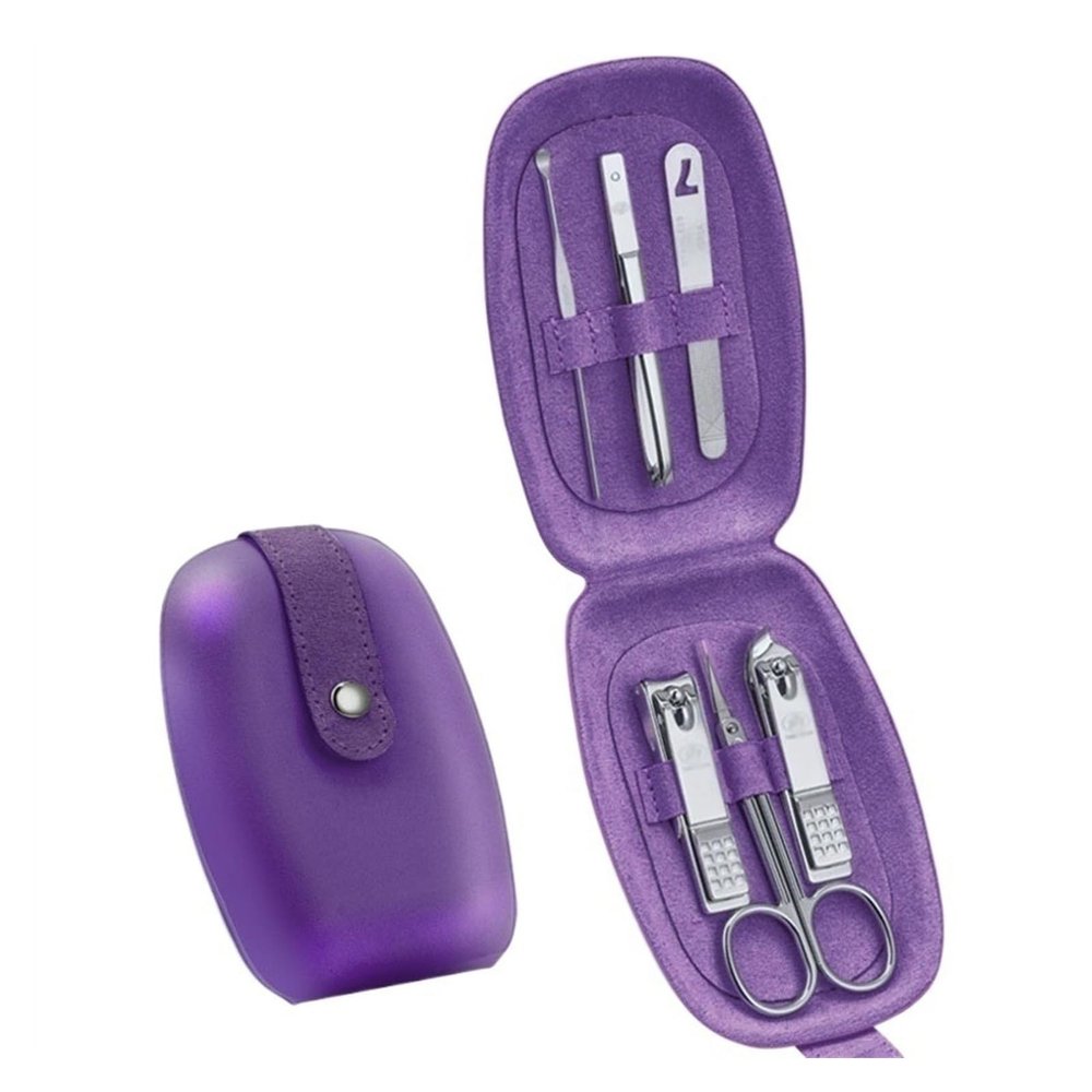 Fingernail Clipper Set 6Pcs Manicure Set for Women Girls, Nail Clippers Kit, Stainless Steel Nail Clipping Tools Portable Travel Grooming Kit with Stylish Leather Case Nail Grooming Kits ( C