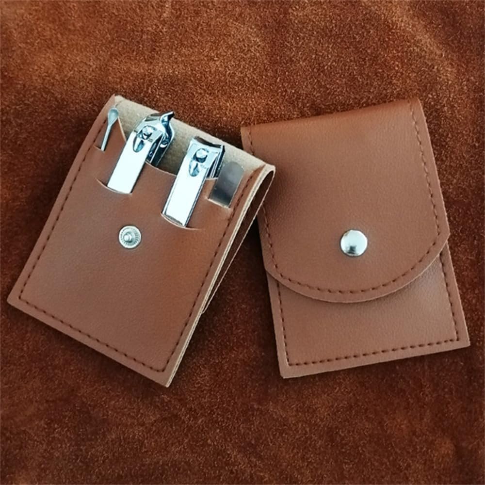 A1DFDFGOQSFG Manicure Pedicure Kit Convenient to Use Manicure Set Sturdy for Travelling Nail File Nail Scissors Clipper,Coffee Silver 4 pcs (Coffee Silver 4 Pcs)