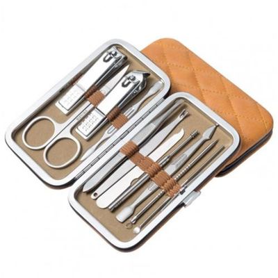1 Set Manicure Cutters Compact Nail Scissors Tool Stainless Steel Comfortable Case Manicure Kit Pedicure Supplies,P (K)